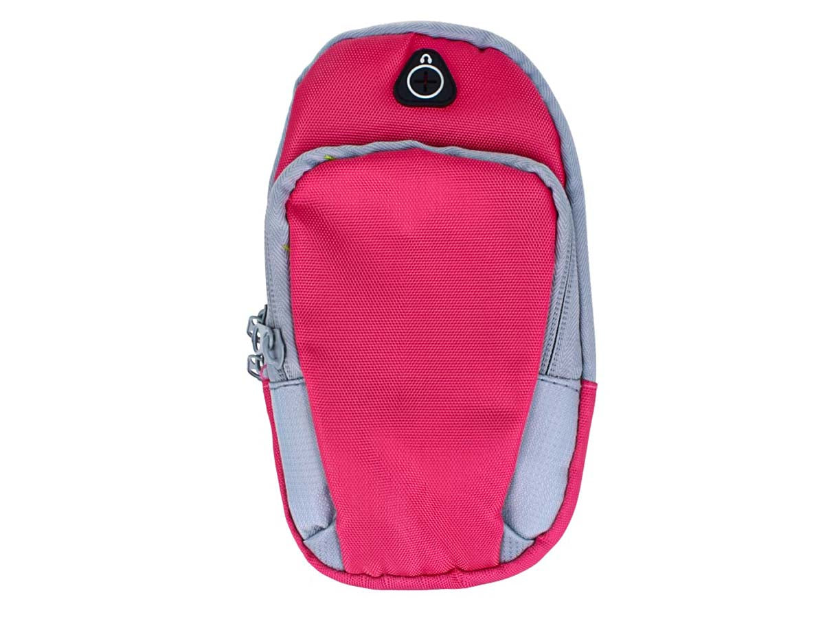 Borsa da Braccio Sportiva Sacchetto Bracciale Porta Cellulare Con Uscita Cavo Auricolari Colore Rosa