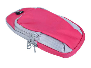 Borsa da Braccio Sportiva Sacchetto Bracciale Porta Cellulare Con Uscita Cavo Auricolari Colore Rosa