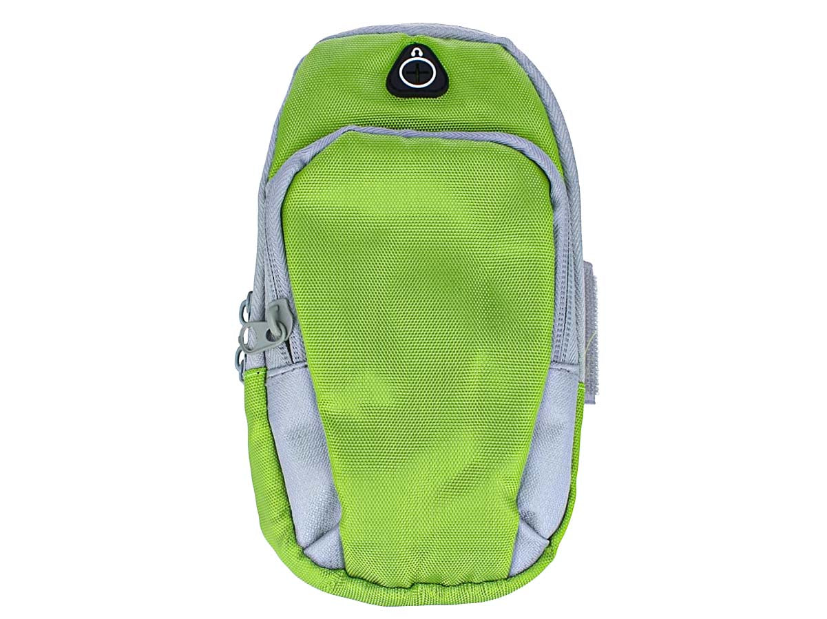 Borsa da Braccio Sportiva Sacchetto Bracciale Porta Cellulare Con Uscita Cavo Auricolari Colore Verde