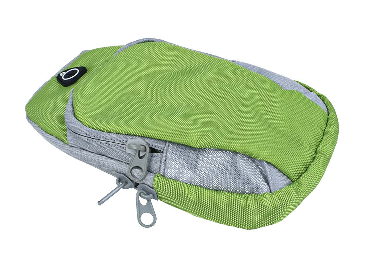 Borsa da Braccio Sportiva Sacchetto Bracciale Porta Cellulare Con Uscita Cavo Auricolari Colore Verde