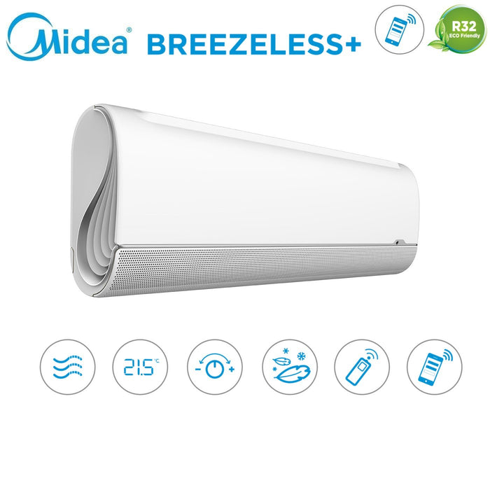 Climatizzatore Condizionatore Midea Quadri Split Inverter serie BreezeleSS+ 12+12+12+12 con M4O-36FN8-Q R-32 Wi-Fi Integrato 12000+12000+12000+12000 - Novità