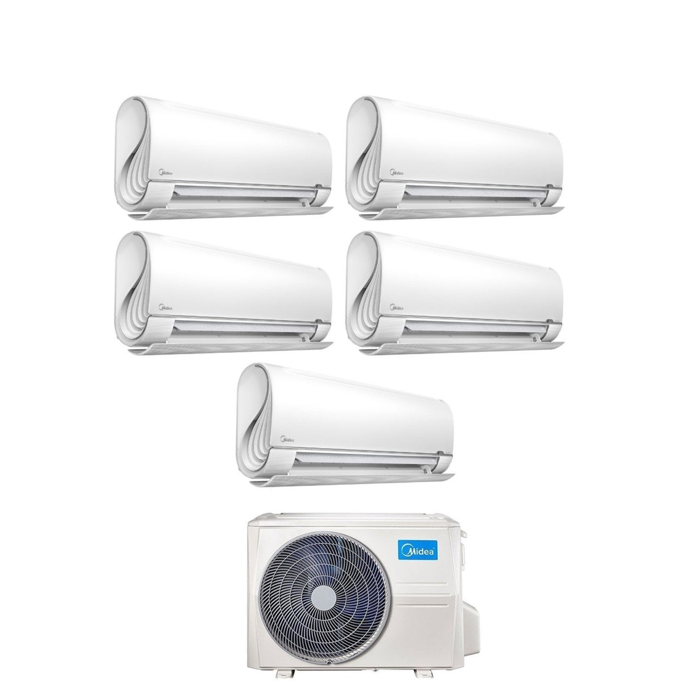 Climatizzatore Condizionatore Midea Penta Split Inverter serie BreezeleSS+ 9+12+12+12+12 con M5O-42FN8-Q R-32 Wi-Fi Integrato 9000+12000+12000+12000+12000 - Novità