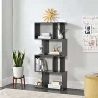 Libreria Brattahlid Scaffale da Terra 130x60x24 cm Grigio scuro [en.casa]