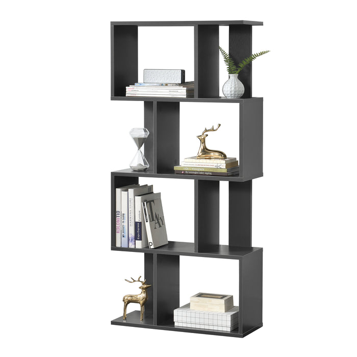 Libreria Brattahlid Scaffale da Terra 130x60x24 cm Grigio scuro [en.casa]