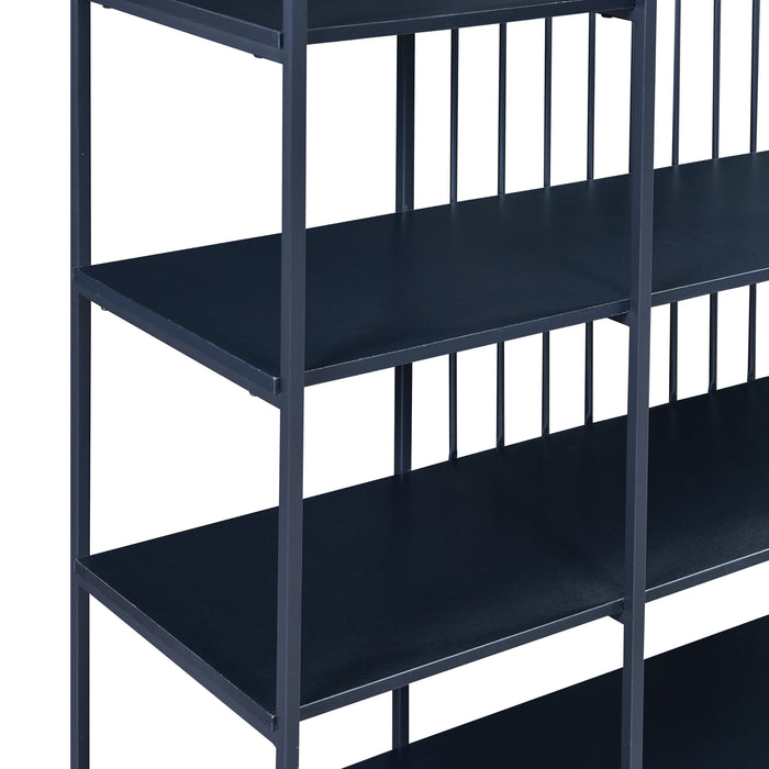 Scaffale da Terra Rà¦lingen Libreria con Ripiani Aperti 180x120x33 cm Nero [en.casa]