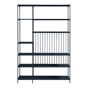 Scaffale da Terra Rà¦lingen Libreria con Ripiani Aperti 180x120x33 cm Nero [en.casa]