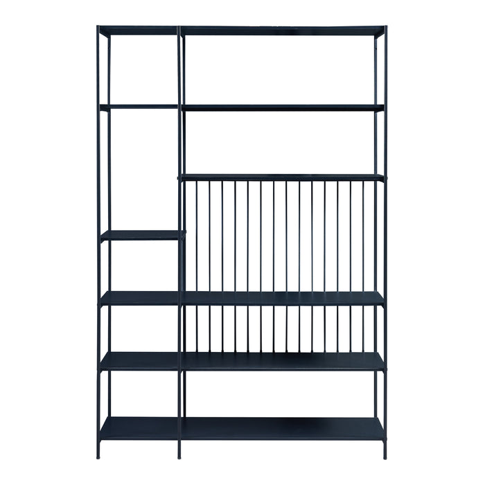 Scaffale da Terra Rà¦lingen Libreria con Ripiani Aperti 180x120x33 cm Nero [en.casa]