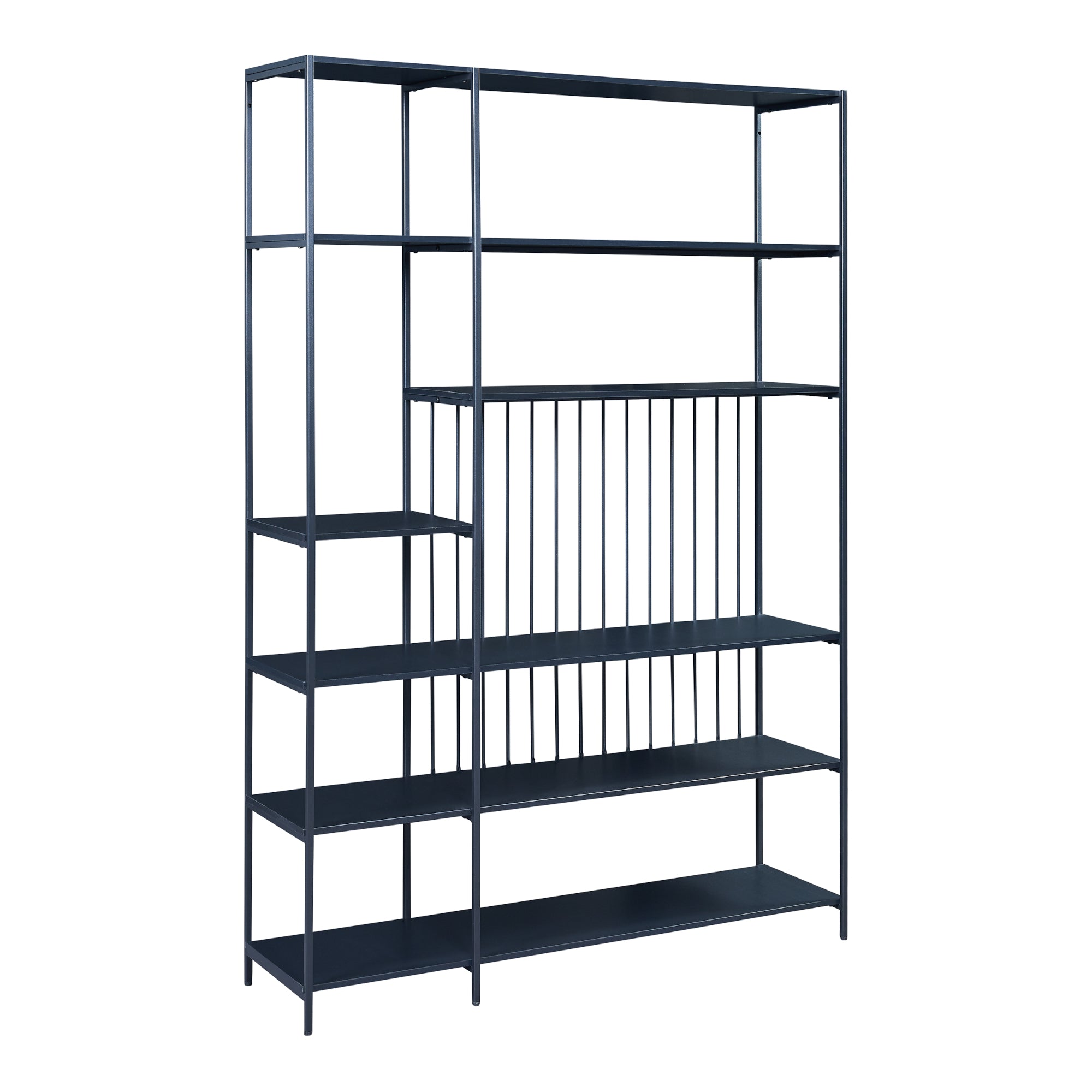 Scaffale da Terra Rà¦lingen Libreria con Ripiani Aperti 180x120x33 cm Nero [en.casa]