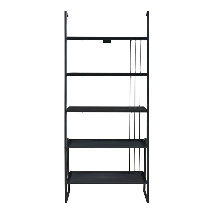 Scaffale a Scala Storfjord con 5 Ripiani 183,5 x 80 x 40 cm - Nero [en.casa]