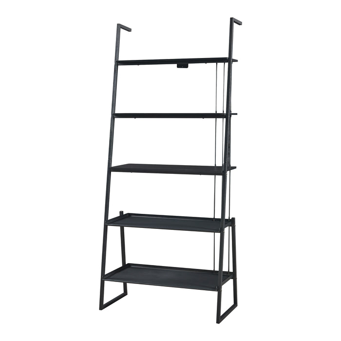 Scaffale a Scala Storfjord con 5 Ripiani 183,5 x 80 x 40 cm - Nero [en.casa]