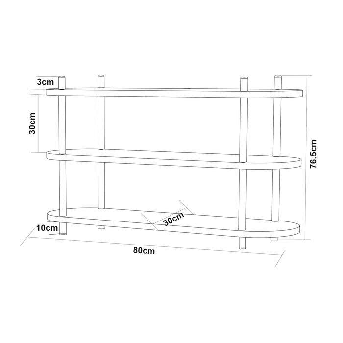 Scaffale da Terra ⌀vre Libreria con 3 Ripiani - Bianco [en.casa]