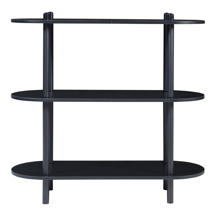 Scaffale da Terra Øvre Libreria con 3 Ripiani - Nero [en.casa]