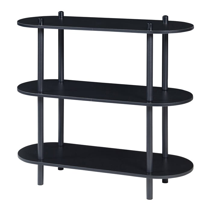 Scaffale da Terra Øvre Libreria con 3 Ripiani - Nero [en.casa]