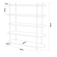 Scaffale da Terra Øvre Libreria con 5 Ripiani - Nero [en.casa]