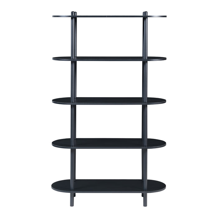 Scaffale da Terra Øvre Libreria con 5 Ripiani - Nero [en.casa]