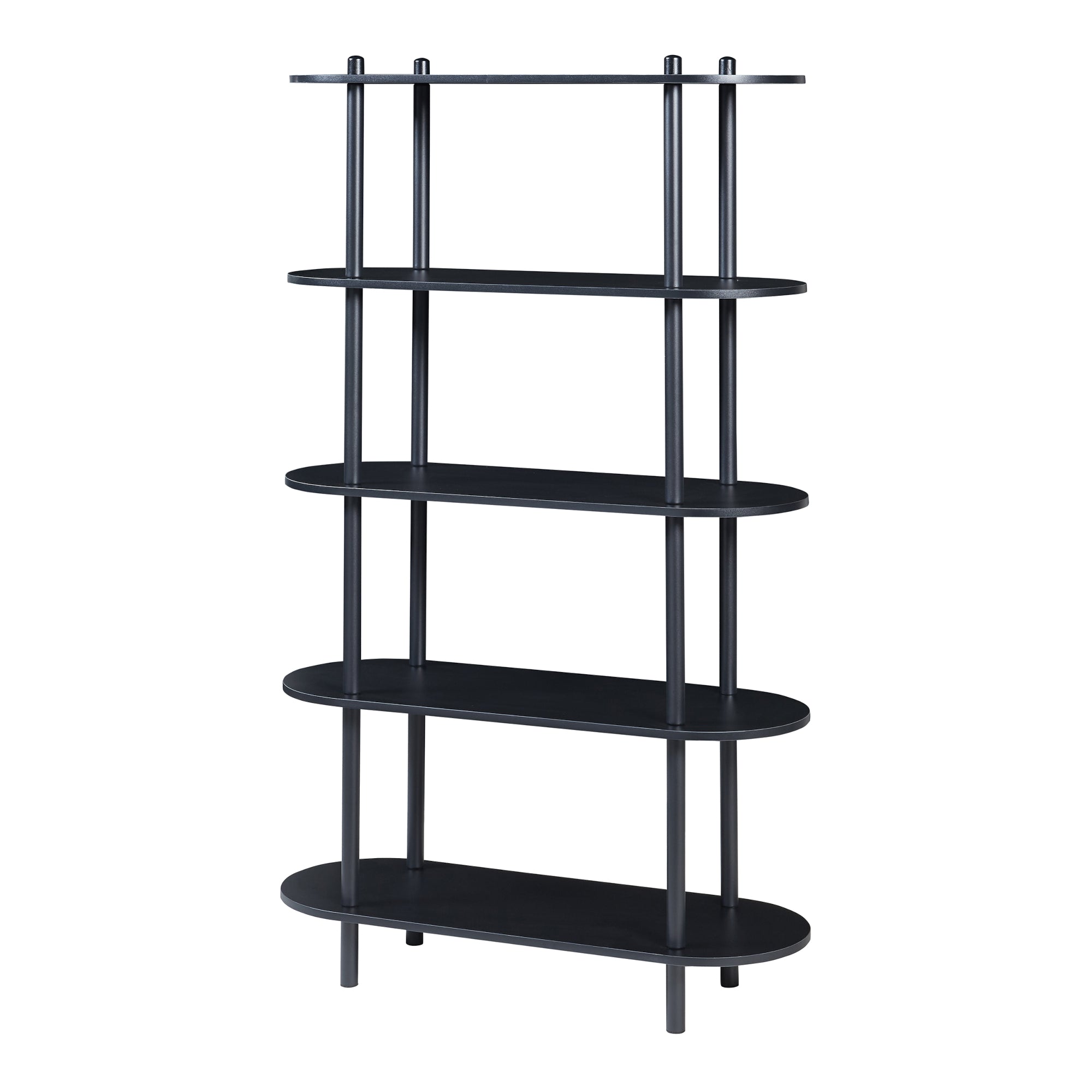 Scaffale da Terra Øvre Libreria con 5 Ripiani - Nero [en.casa]