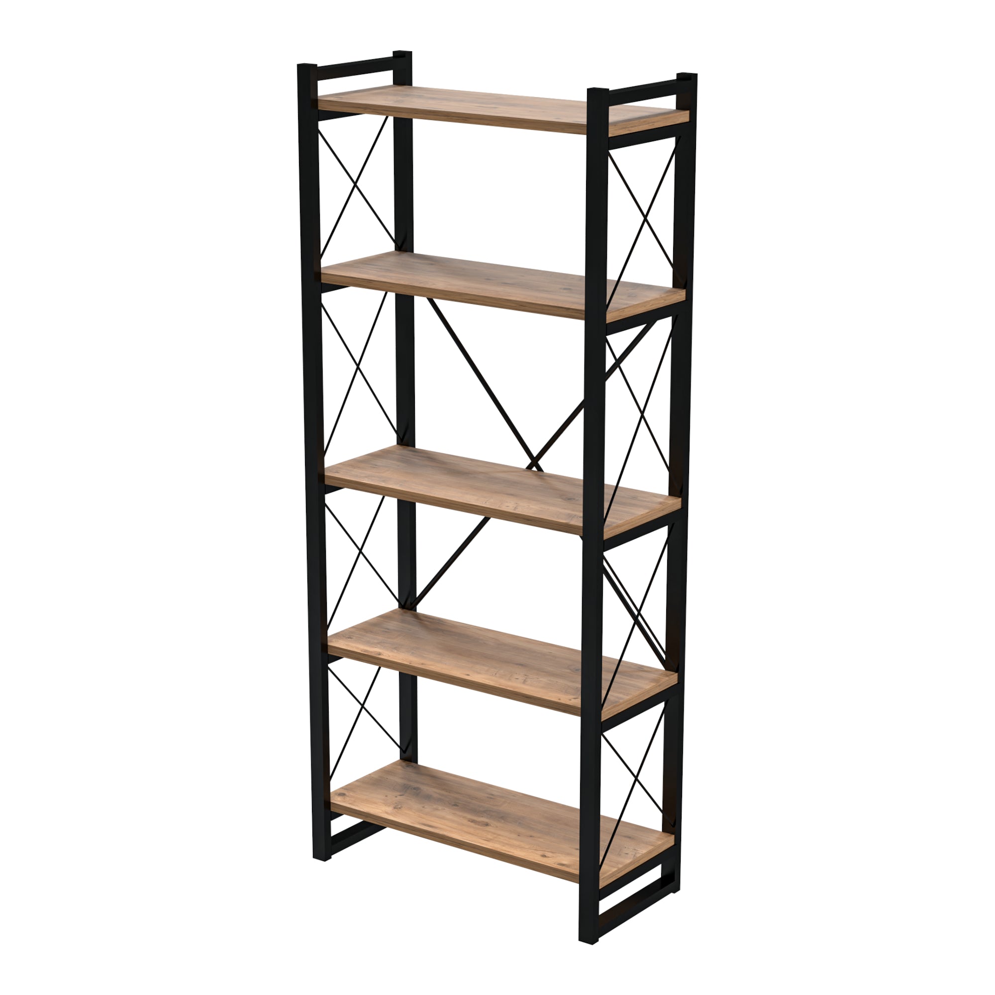 Scaffale a Terra 'Skà¸rping' (AxLxP) 180 x 65 x 30 cm Libreria con 5 Ripiani Mobile Espositore con Telaio in Metallo -