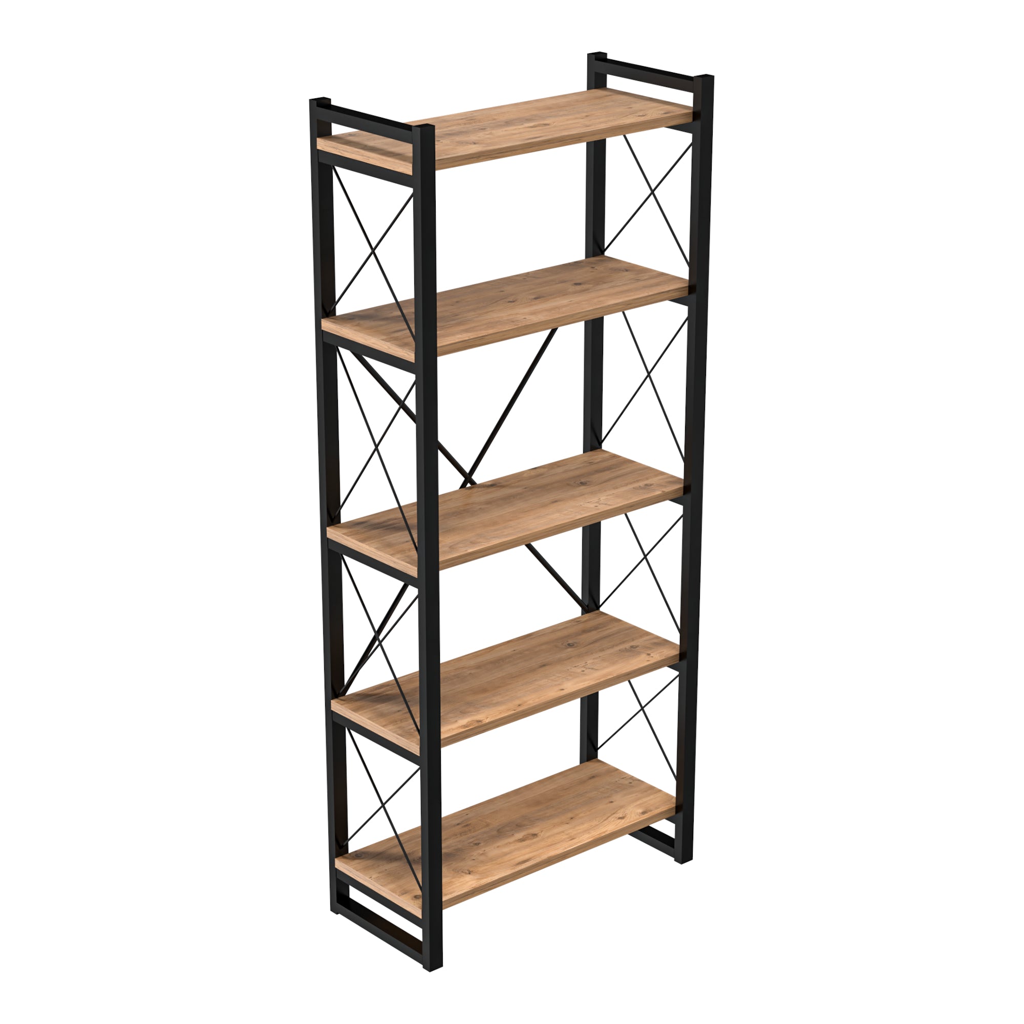 Scaffale a Terra 'Skà¸rping' (AxLxP) 180 x 65 x 30 cm Libreria con 5 Ripiani Mobile Espositore con Telaio in Metallo -