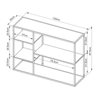 Scaffale Basso 'Isojoki' 120 x 35 x 87,5 cm Consolle in Metallo Nero [en.casa]