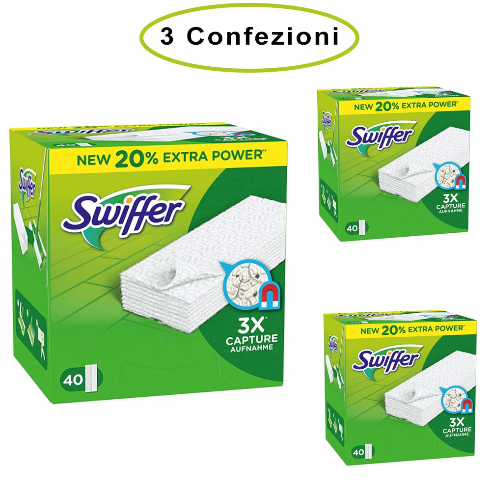 Swiffer panni di ricambio cattura polvere per scopa swiffer 3 confezioni da 40 panni