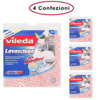 Vileda panno lavasciuga + 30% in microfibra multiuso 4 confezioni da 3 panni