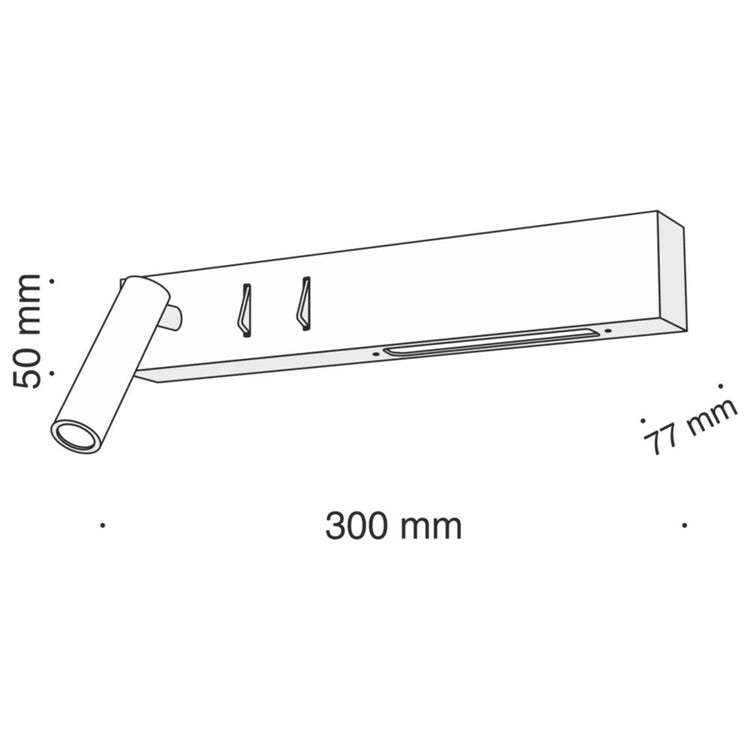 Applique Da Parete Moderno Comodo Metallo Nero Luce Led Integrato 8W