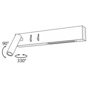 Applique Da Parete Moderno Comodo Metallo Nero Luce Led Integrato 8W