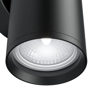 Applique Da Parete Moderno Focus S Alluminio Nero 2 Luci Gu10 10W