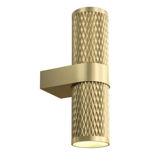 Applique Da Parete Moderno Focus Design Alluminio Oro 2 Luci Gu10 7W