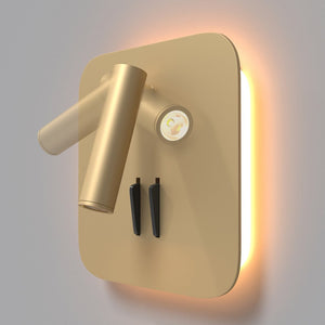 Applique Da Parete Moderno Ios 176 Alluminio Oro Luce Led Integrato 9W