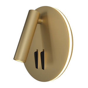 Applique Da Parete Interno Moderno Ios 176 Alluminio Oro Luce Led Integrato 9W