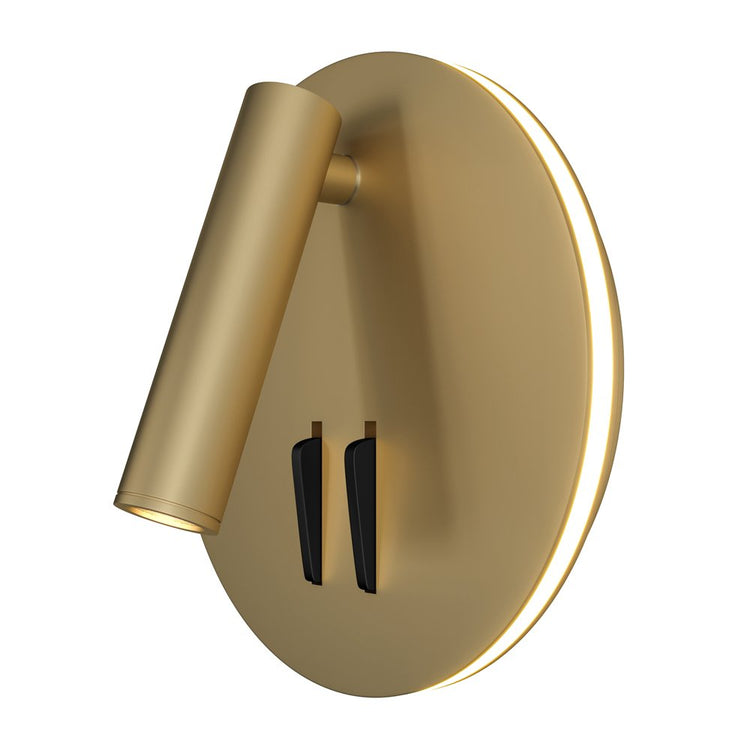 Applique Da Parete Interno Moderno Ios 176 Alluminio Oro Luce Led Integrato 9W