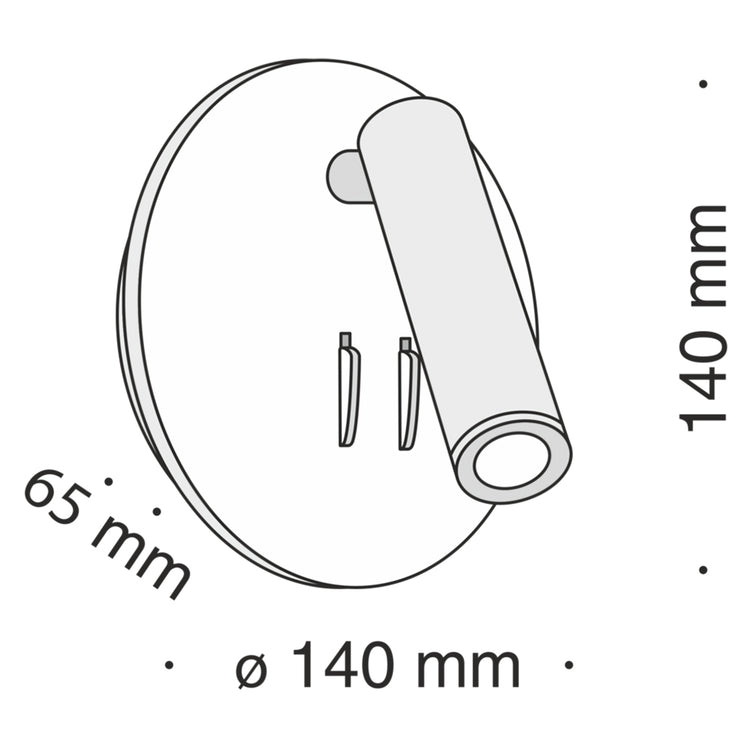 Applique Da Parete Interno Moderno Ios 176 Alluminio Bianco Led Integrato 10W