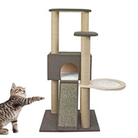 Tiragraffi per gatto graffiatoio altezza 127 cm design chocolate in corda sisal