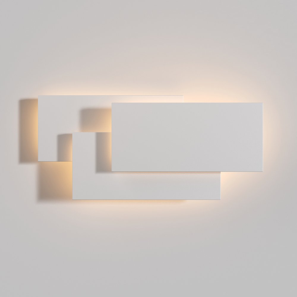 Applique Da Parete Moderno Trame Metallo Bianco Luce Led Integrato 12W