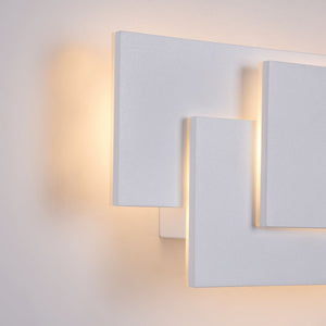 Applique Da Parete Moderno Trame Metallo Bianco Luce Led Integrato 12W