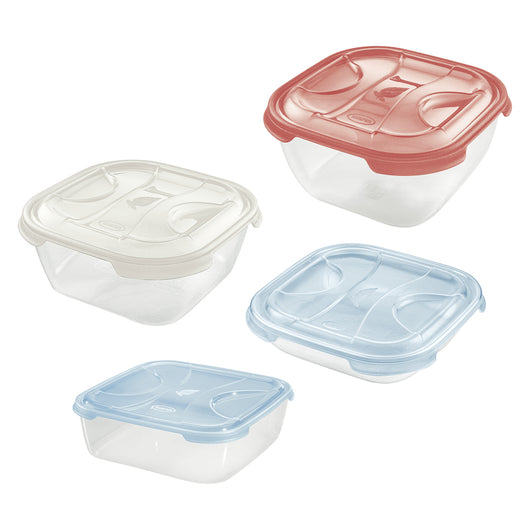 CONTENITORE QUADRO IN PLASTICA 'FRIGO BOX' lt1 cm.15,8x15,8xh.7,45 acqua trasp TONTARELLI