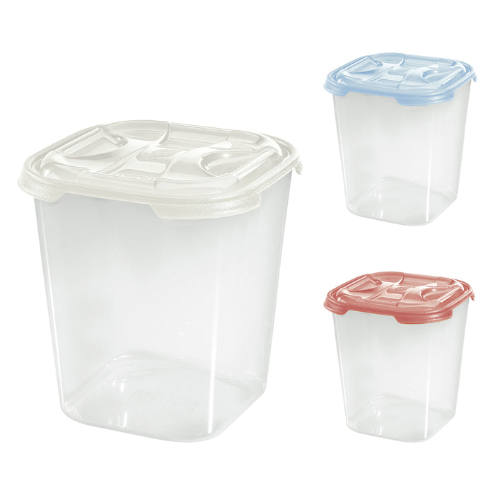 CONTENITORE QUADRO ALTO IN PLASTICA 'FRIGO BOX' lt1 cm 11,7x11,7xh.14 acqua trasp. TONTARELLI