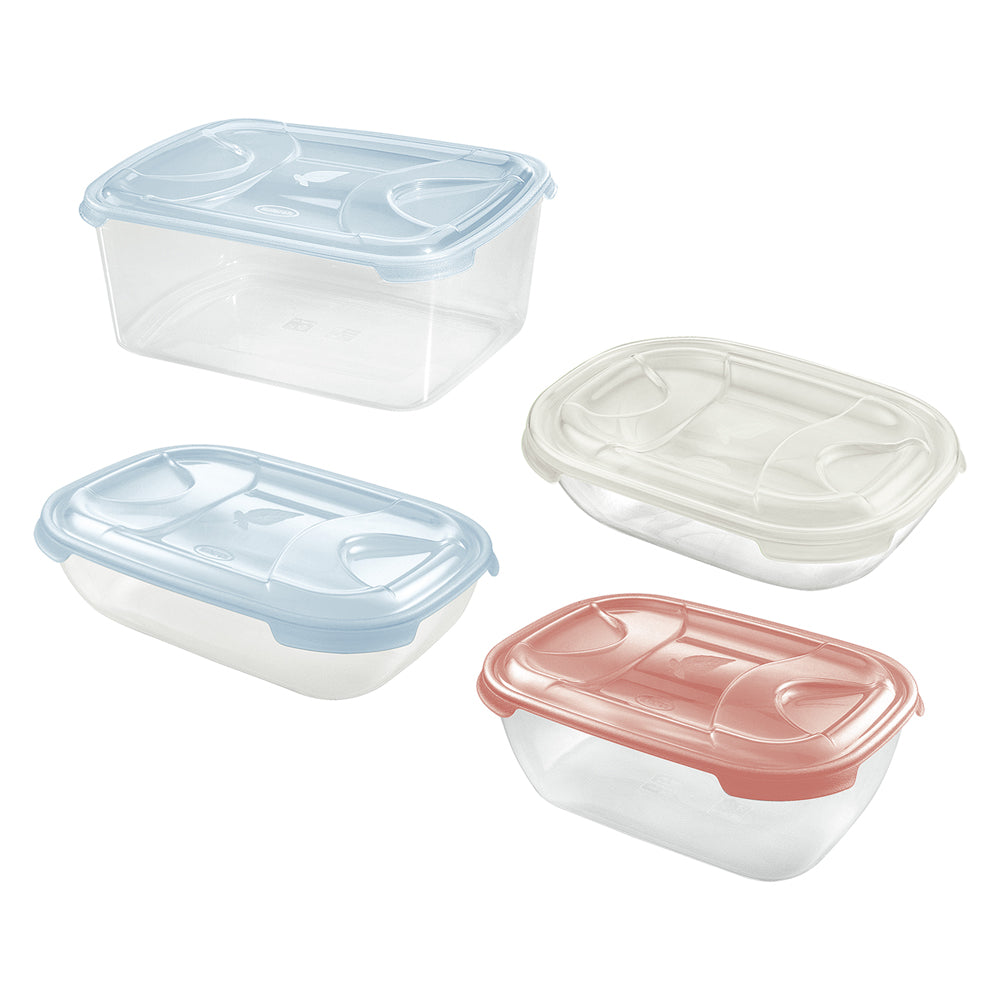 CONTENITORE RETTANGOLARE IN PLASTICA 'FRIGO BOX' lt3 cm 26,4x18,5xh.10,2 acqua trasp TONTARELLI