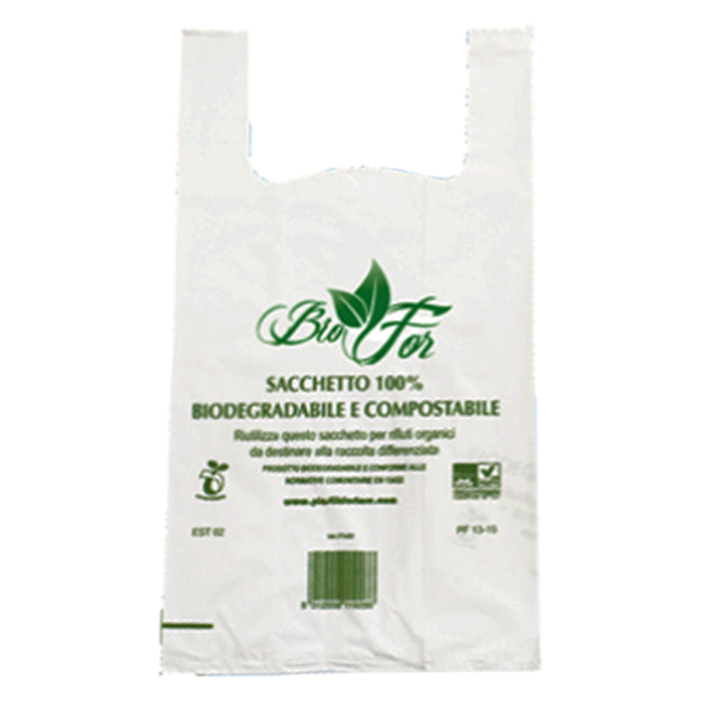 BUSTE SHOPPER COMPOSTABILI Maxi gr.12,5 - 30+20x60 cf.500 pz FORTORE