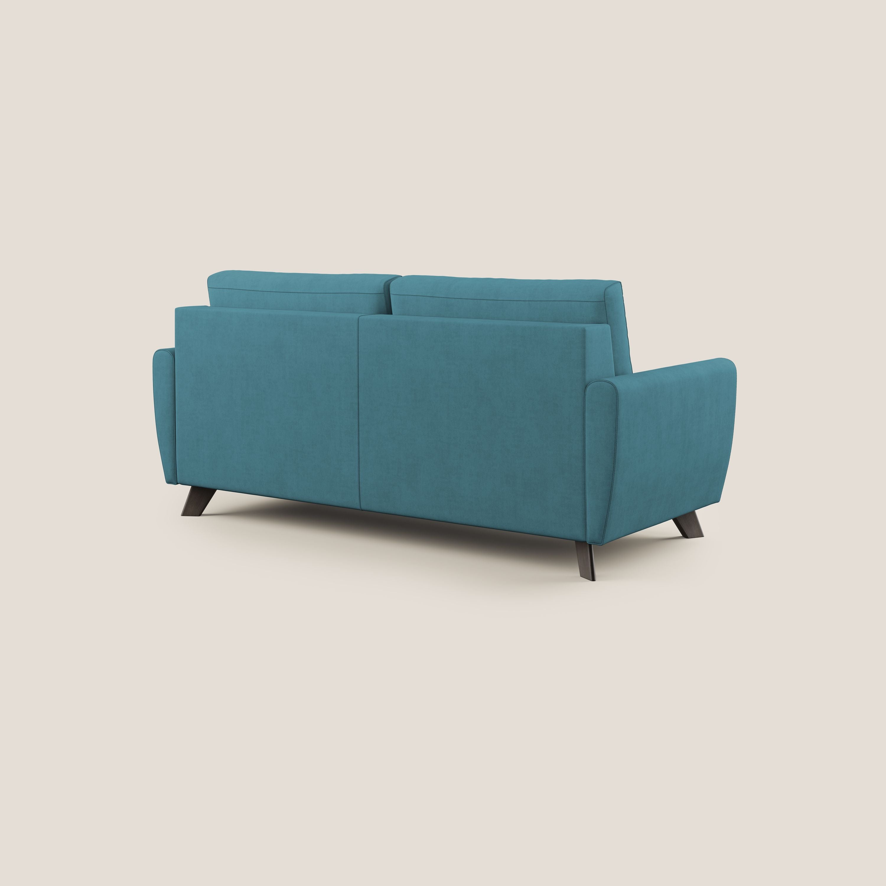 Divano Letto 3 Posti 208x97x96 cm in Tessuto Azzurro