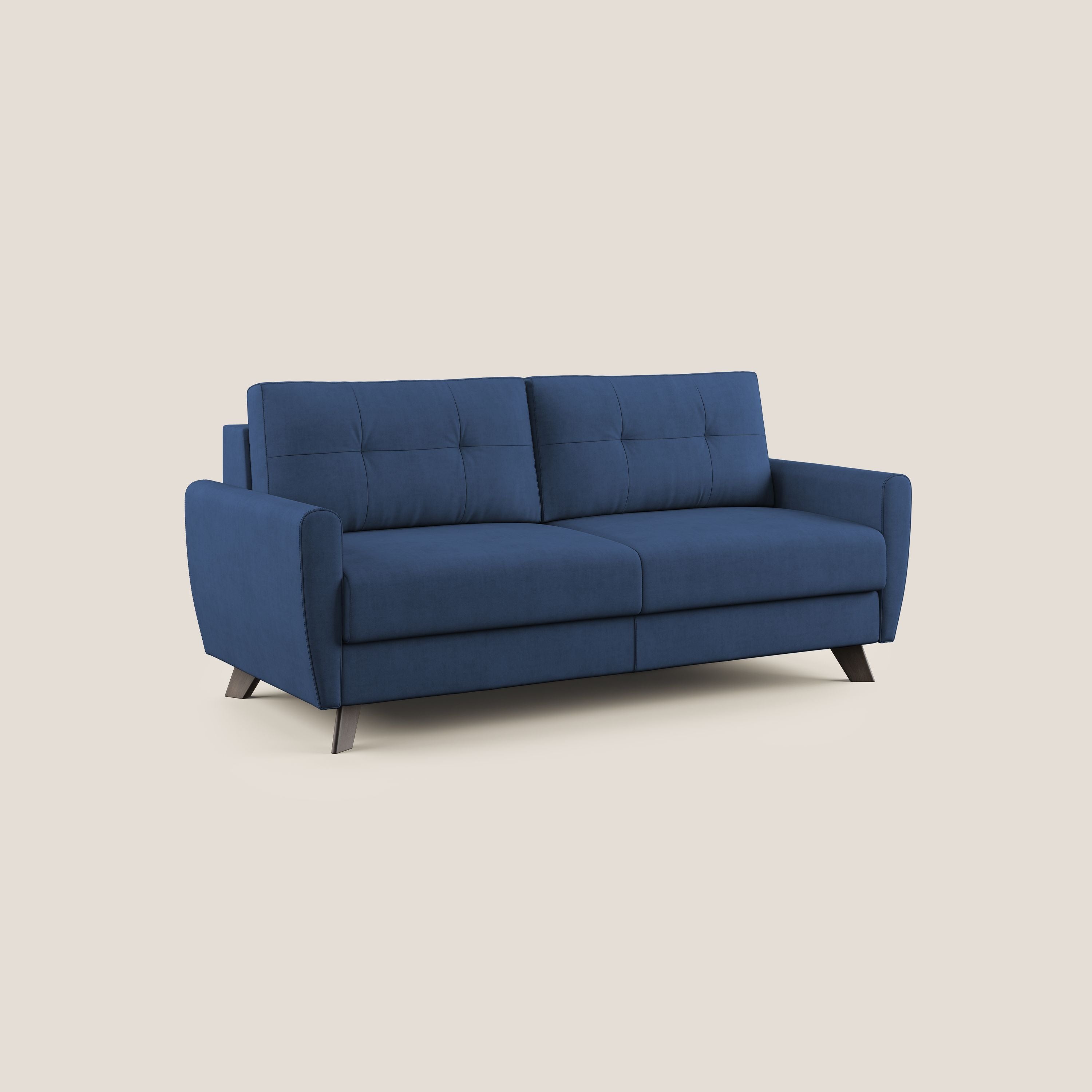 Divano Letto 3 Posti 208x97x96 cm in Tessuto Blu