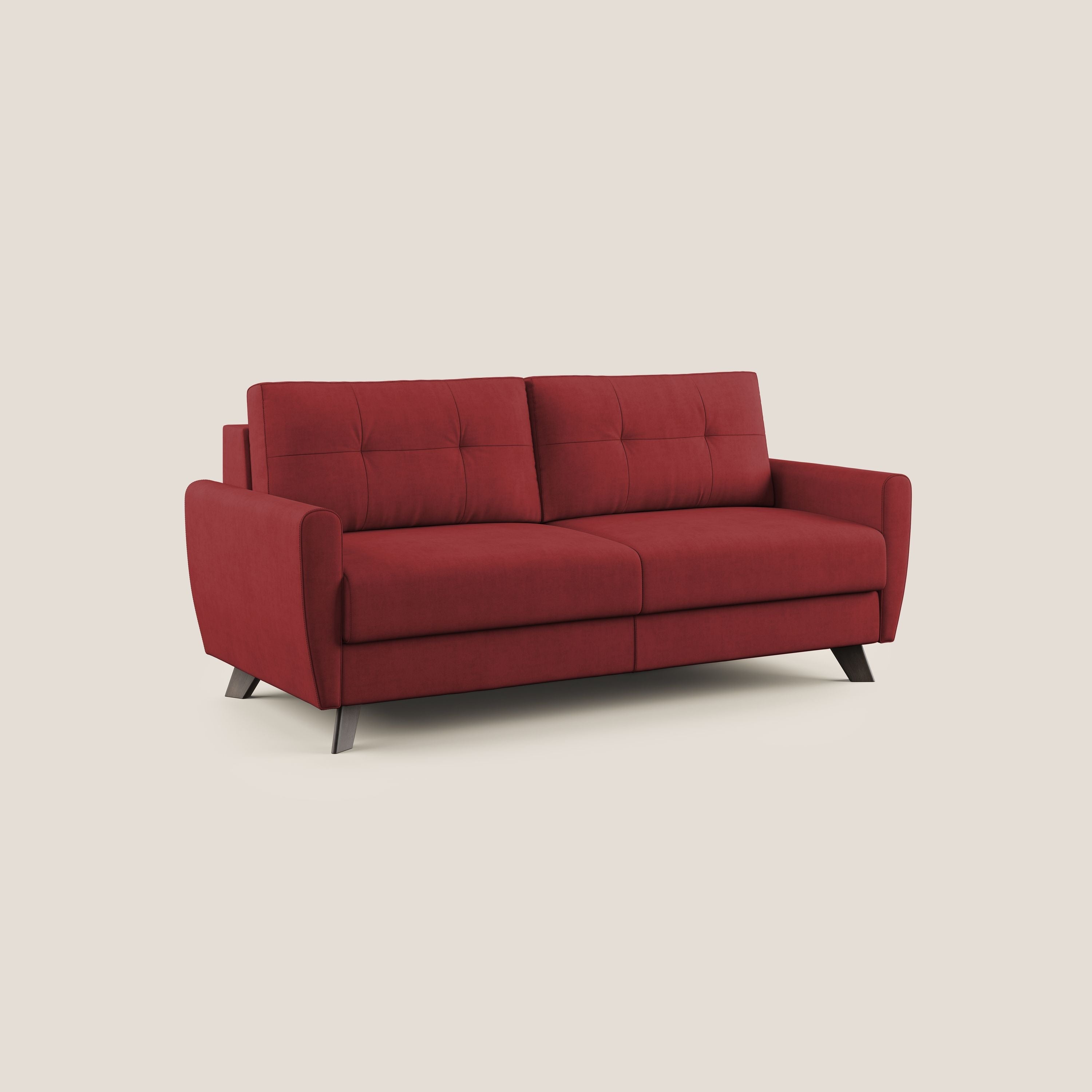 Divano Letto 2 Posti 168x97x96 cm in Tessuto Rosso