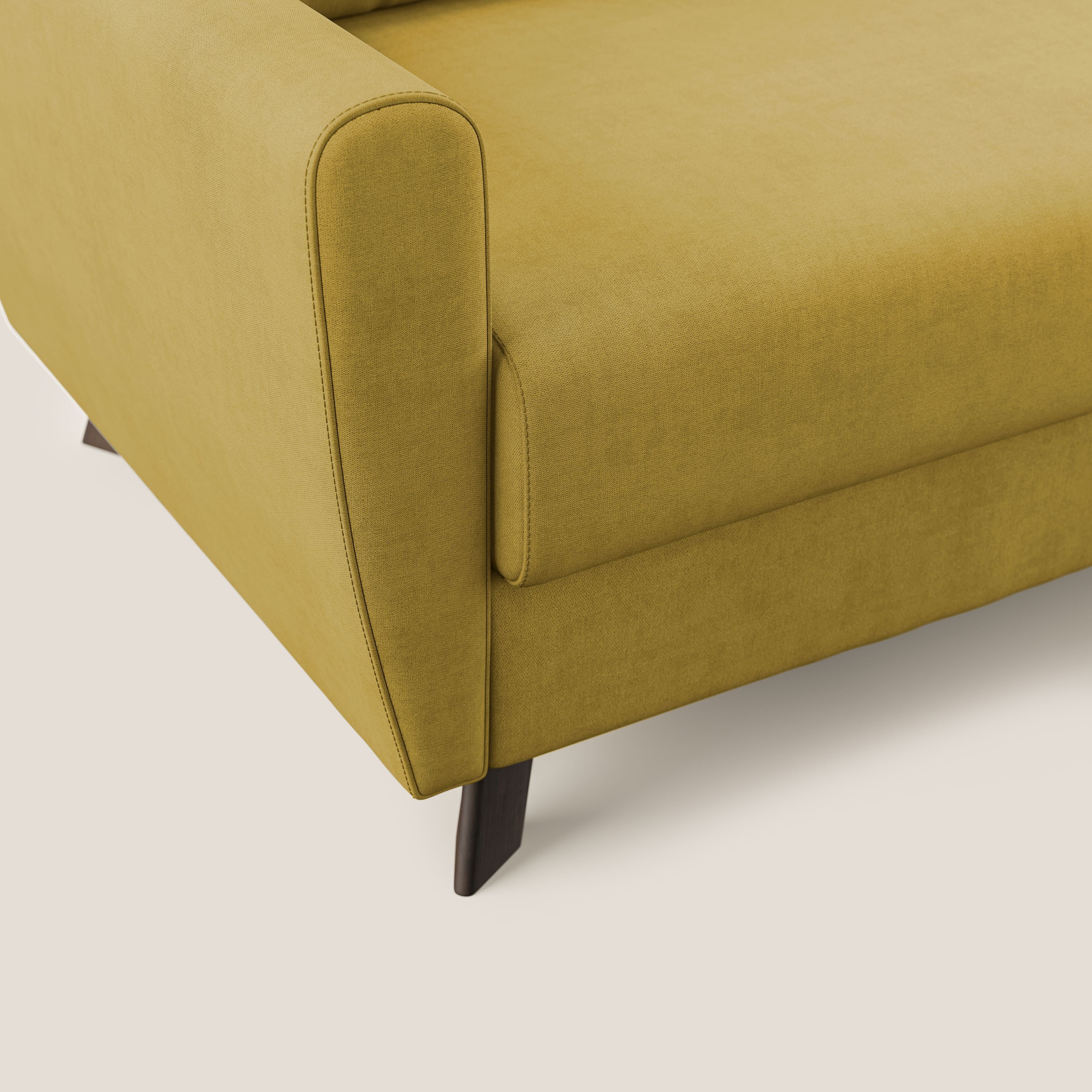 Divano Letto 2 Posti 168x97x96 cm in Tessuto Giallo