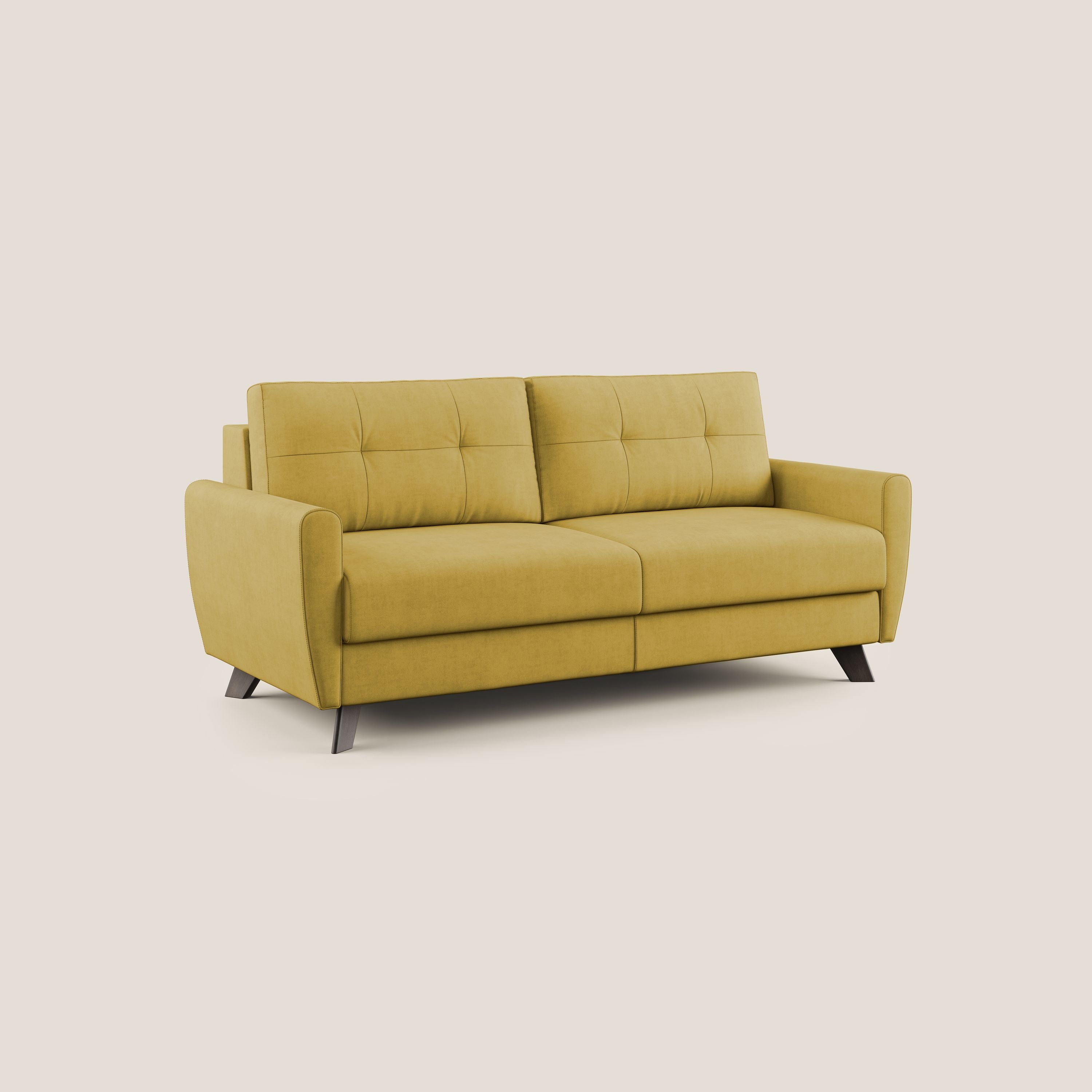 Divano Letto 2 Posti 168x97x96 cm in Tessuto Giallo