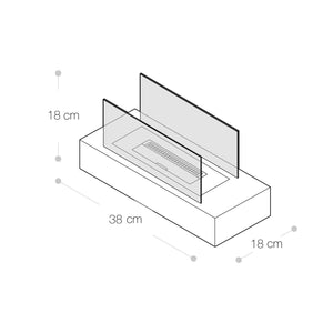 Rig Camino a Bioetanolo da tavolo nero 18x38x18 cm
