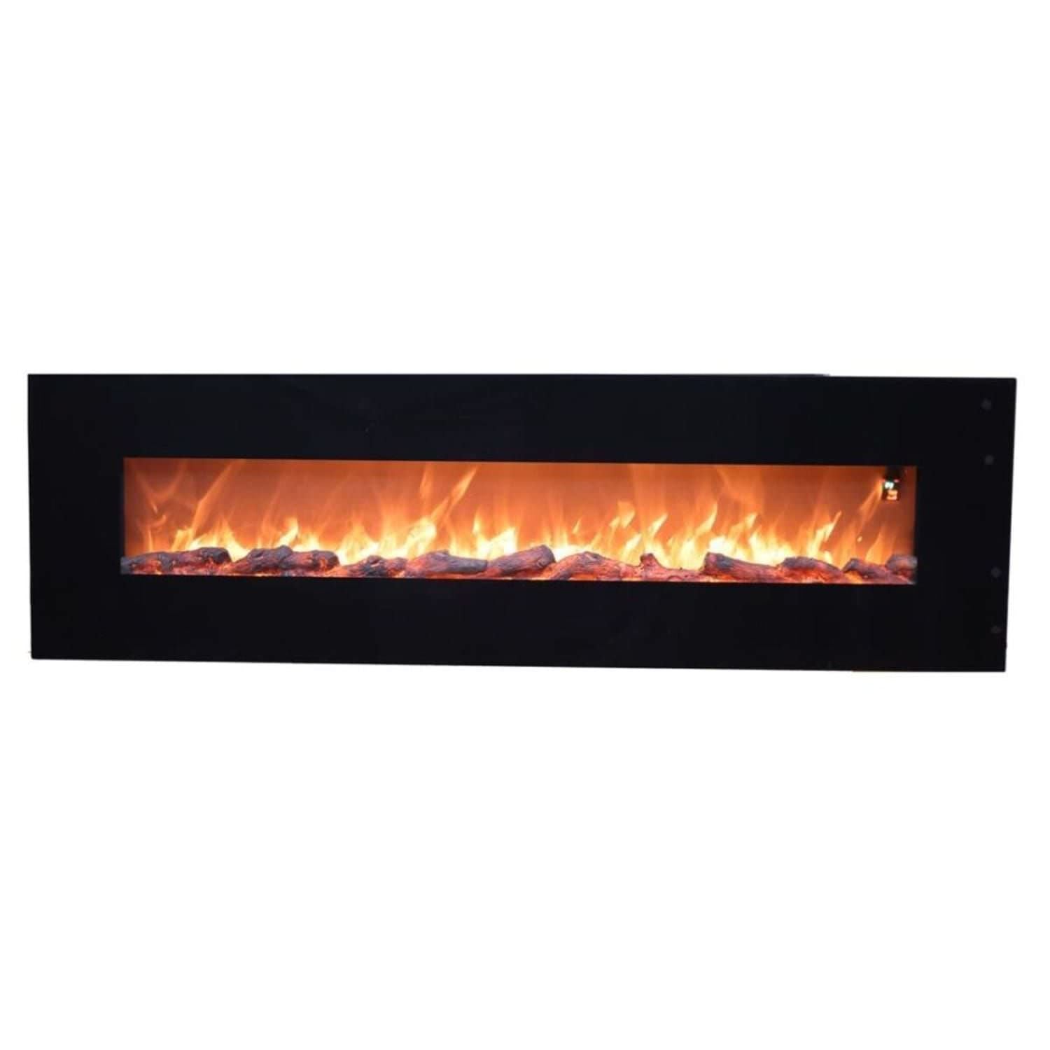 Camino Elettrico da Parete 182,5x55x13,9 cm 1500W Effetto Fiamma Sined Pordoi Nero