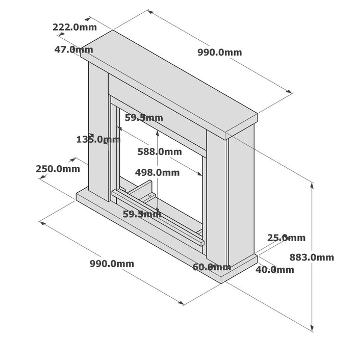 Mpc Camino Asciano Caminetto Da Terra Con Cornice e Bruciatore Elettrico Da 1500w Grigio Reale Effetto Fiamma Led Design Con Linee Pulite In Legno Mdf Di Qualita Facile Da Posizionare Telecomando