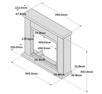 Mpc Camino Asciano Caminetto Da Terra Con Cornice e Bruciatore Da 1500w Effetto Fiamma Grigio Scuro Design Moderno Per Tutti Gli Ambienti Interni Realizzato In Legno Mdf Di Qualita Con Telecomando