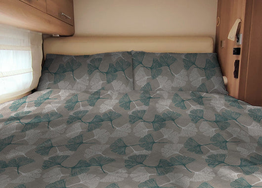 Sacco Copripiumino Camper Roulotte 100% Cotone PERSONALIZZABILE Varie Fantasie - Matrimoniale - Ginko Verde